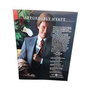 1985 Hyatt Hotels Affordably Wish You Were Here Original Print Ad